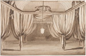 Bühnenbild: das Innere eines Zeltes von Giuseppe Barberi