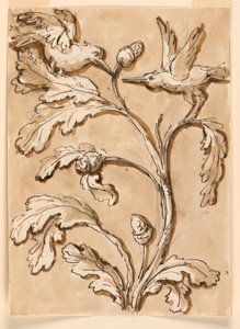 Zwei Vögel im Laub mit Samenkapseln von Giuseppe Barberi