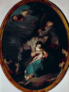 Ruhe auf der Flucht nach Ägypten, Gemälde von Giuseppe Bazzani von Giuseppe Bazzani
