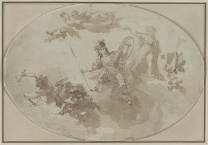 Deckenstudie: Allegorie von Frieden und Krieg