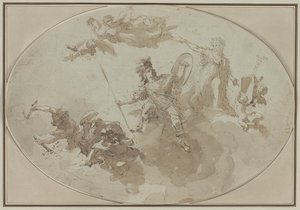 Deckenstudie: Allegorie von Frieden und Krieg, um 1800