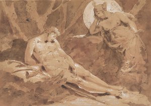 Diana und Endymion mit Amor von Giuseppe Bernardino Bison