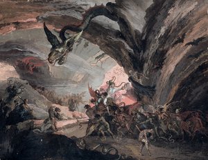 Pluto und ein Harlekin in der Hölle
