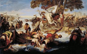 Giovanni delle Bande Neres Armee überquert die Adda von Giuseppe Bezzuoli