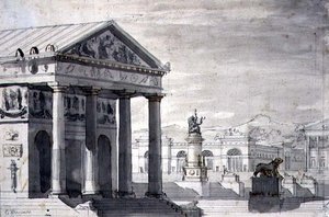 Neoklassizistisches Bühnenbild, ca. 1825 von Giuseppe Borsato