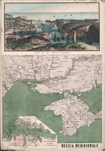 Karte von Südrussland mit Blick auf die Bucht von Sewastopol und ihre Befestigungen, 1853 von Giuseppe Civelli