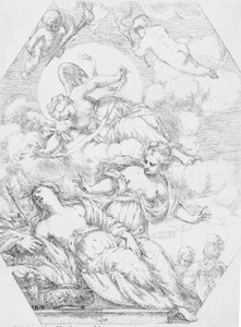 Dido auf dem Scheiterhaufen, 1650-1700 von Giuseppe Diamantini