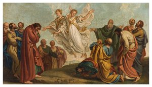 Giuseppe Diotti, Skizze, Erscheinung der Engel zu den Aposteln nach der Himmelfahrt von Giuseppe Diotti