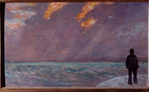 Sonnenuntergang am Meer von Giuseppe Fattori