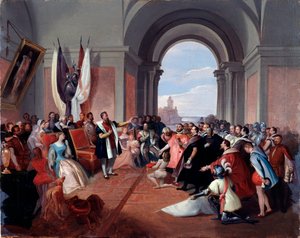 Andrea Doria lehnt die Krone von Genua ab, von Giuseppe Isola, ca. 1868 von Giuseppe Isola