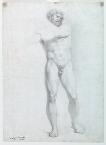 Akademische Studie eines männlichen Aktes von Giuseppe Longhi