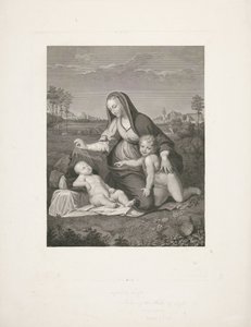 Maria mit Kind und dem jungen Johannes dem Täufer in einer Landschaft von Giuseppe Longhi