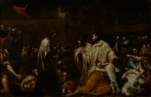 Der selige Bernard Tolomei bittet um das Ende der Pest in Siena, ca. 1735 von Giuseppe Maria Crespi