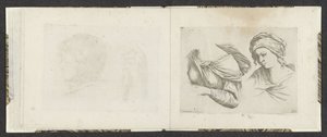 Oberkörper einer Frau und Büste einer Frau (Tekenvoorbeelden) von Giuseppe Maria Mitelli