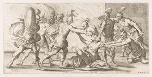 Griechen schleppen Kassandra aus dem Tempel
