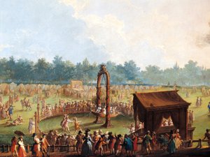Feier in Cascine zu Ehren von Ferdinand III, Spiele auf der Wiese der Großen Eiche von Giuseppe Maria Terreni