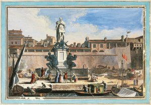 Ansicht von Livorno: Quattro Mori Denkmal, Illustration von Giuseppe Maria Terreni von Giuseppe Maria Terreni