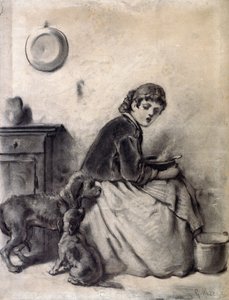 Frau mit Hunden von Giuseppe Mazza