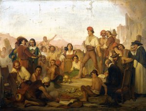 Der Aufstand des neapolitanischen Fischers Tommaso Aniello, bekannt als Masaniello (1622-1647) in Neapel 1647. Gemälde von Mazza. Museo della Scienza di Milano von Giuseppe Mazza