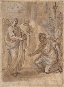 Christus und der Zenturio (recto), Figur winkt abfahrendem Schiff (verso), n.d.