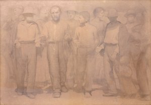 Karikatur für Der Vierte Stand von Giuseppe Pellizza da Volpedo