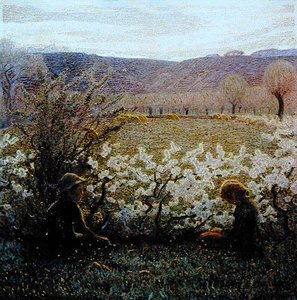 Feld in Blüte (Öl auf Leinwand) von Giuseppe Pellizza da Volpedo