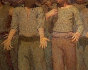 Der vierte Stand, Detail von Giuseppe Pellizza da Volpedo
