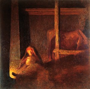 Die alte Frau in der Scheune von Giuseppe Pellizza da Volpedo