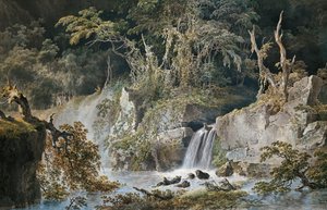 Landschaft mit Wasserfall von Giuseppe Pietro Bagetti