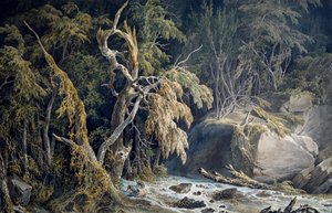 Felsige Landschaft mit entwurzelten Bäumen von Giuseppe Pietro Bagetti