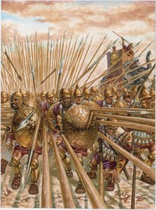 Antikes Griechenland: Die epirotische Phalanx von Pyrrhus I - Illustration von Giuseppe Rava
