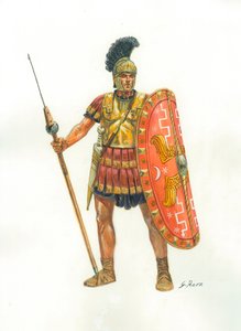 Antikes Rom: ein Soldat der Prätorianergarde - Illustration von Giuseppe Rava von Giuseppe Rava