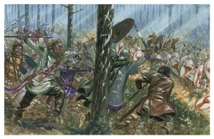 Hinterhalt der Bagaudae gegen eine römische Legion in Gallien von Giuseppe Rava