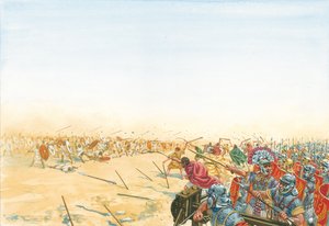 Schlacht der römischen und maurischen Armeen