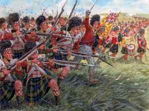 Erstes Kaiserreich: der Angriff der schottischen Infanterie in der Schlacht von Waterloo