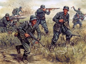 Zweiter Weltkrieg: Deutsche Infanteriesoldaten in Frankreich von Giuseppe Rava