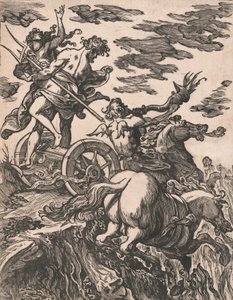 Raub der Persephone mit Pluto zu Pferd rechts, 1590-1607 von Giuseppe Scolari