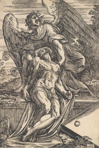 Der tote Christus, unterstützt von einem Engel, 1582 von Giuseppe Scolari