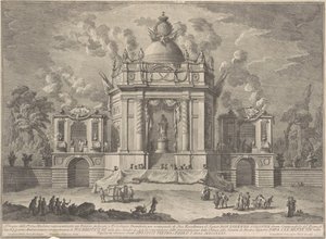 Die Prima Macchina für die Chinea von 1771: Der Tempel des Asklepios, 1771
