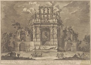 Die Seconda Macchina für die Chinea von 1771: Ein Vergnügungspalast, Bacchus gewidmet, 1771