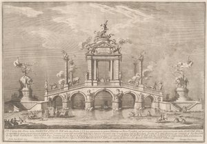 Eine Triumphbrücke geschmückt mit Relikten der Stadt Ercolano