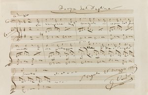 Musikalisches Zitat aus La forza del destino, St. Agata, 28. Mai 1869, 1869 von Giuseppe Verdi