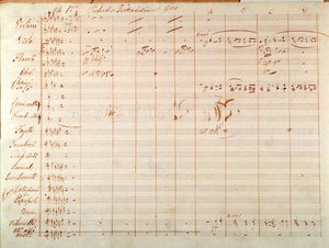 Seite der Erstausgabe der Partitur von Un ballo in maschera, Oper von Giuseppe Verdi
