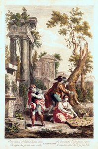 Allegorische Darstellung der Industrie. Zeichnung von Giuseppe Zocchi (1711-1767), 18. Jahrhundert