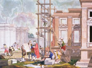 Architektur, aus einer Serie von vier zur Darstellung der Schönen Künste, ca. 1780 von Giuseppe Zocchi