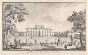 Die königliche Villa genannt il Poggio Imperiale, Ansicht..., 1744 von Giuseppe Zocchi