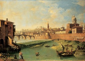 Ansicht des Arno und der Ponte Alla Carraia von Giuseppe Zocchi