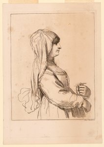 Frau mit einem Rosenkranz