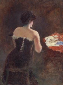 Rückansicht einer Dame von Giuseppe or Joseph de Nittis