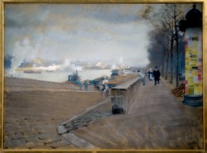 Die Seine in Paris. von Giuseppe or Joseph de Nittis